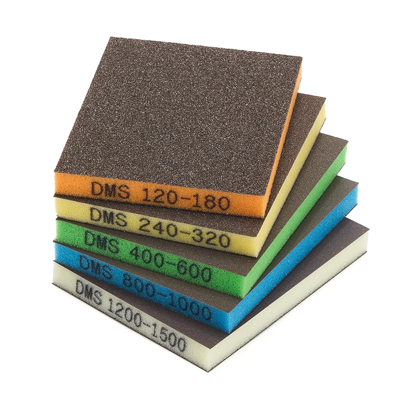 Πολύχρωμο σφουγγάρι λείανσης διπλής όψης